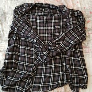 Plaid Button-Down Camp Shirt